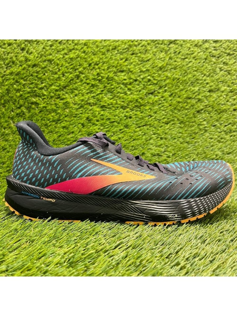 Brooks Hyperion Tempo Mens Size 8 Black Blue Athletic Running Shoes Sneakers